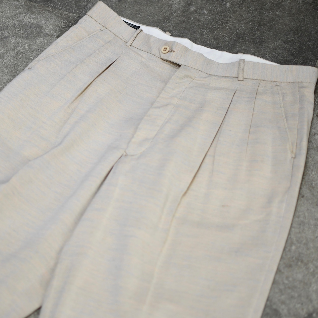 PRONTI rayon blend "杢調" 2tuck slacks