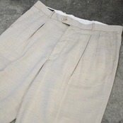 PRONTI rayon blend "杢調" 2tuck slacks