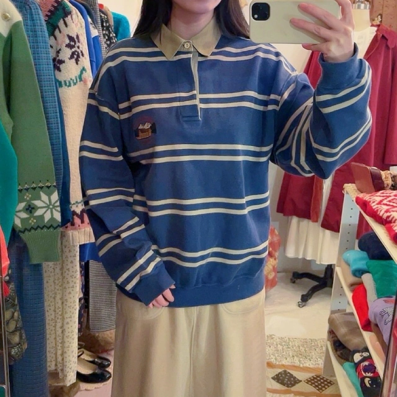 lodge embroidery rugger shirt