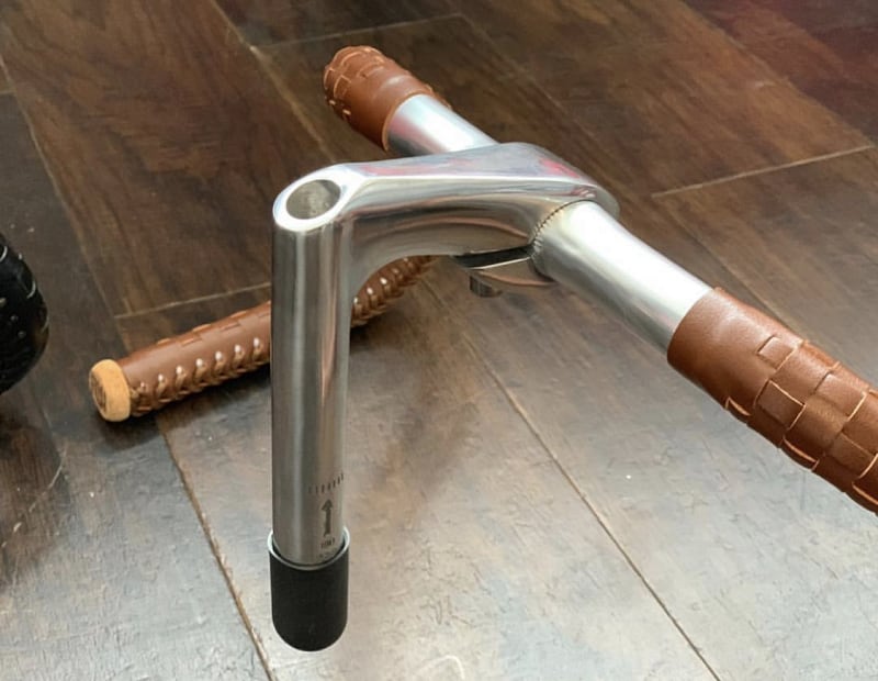 【新品】FUN レザーグリップドロップハンドル BROOKS ピスト シングル FUN Brooksドロップハンドル レザーグリップ スレッドステム