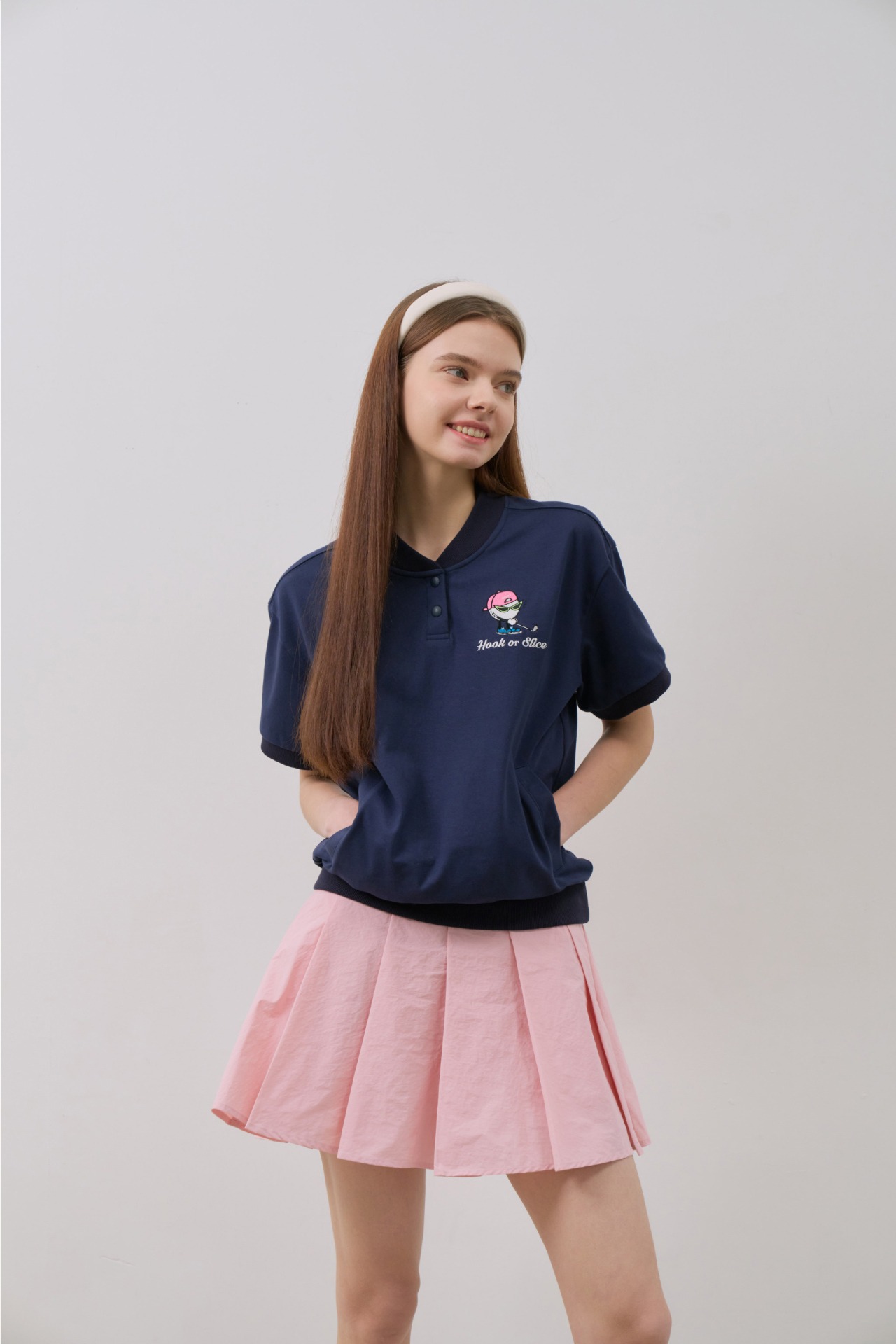 GOXO ゴーエックスオー フォーリングインゴルフ ウーブンボールポケットスカート ピンク