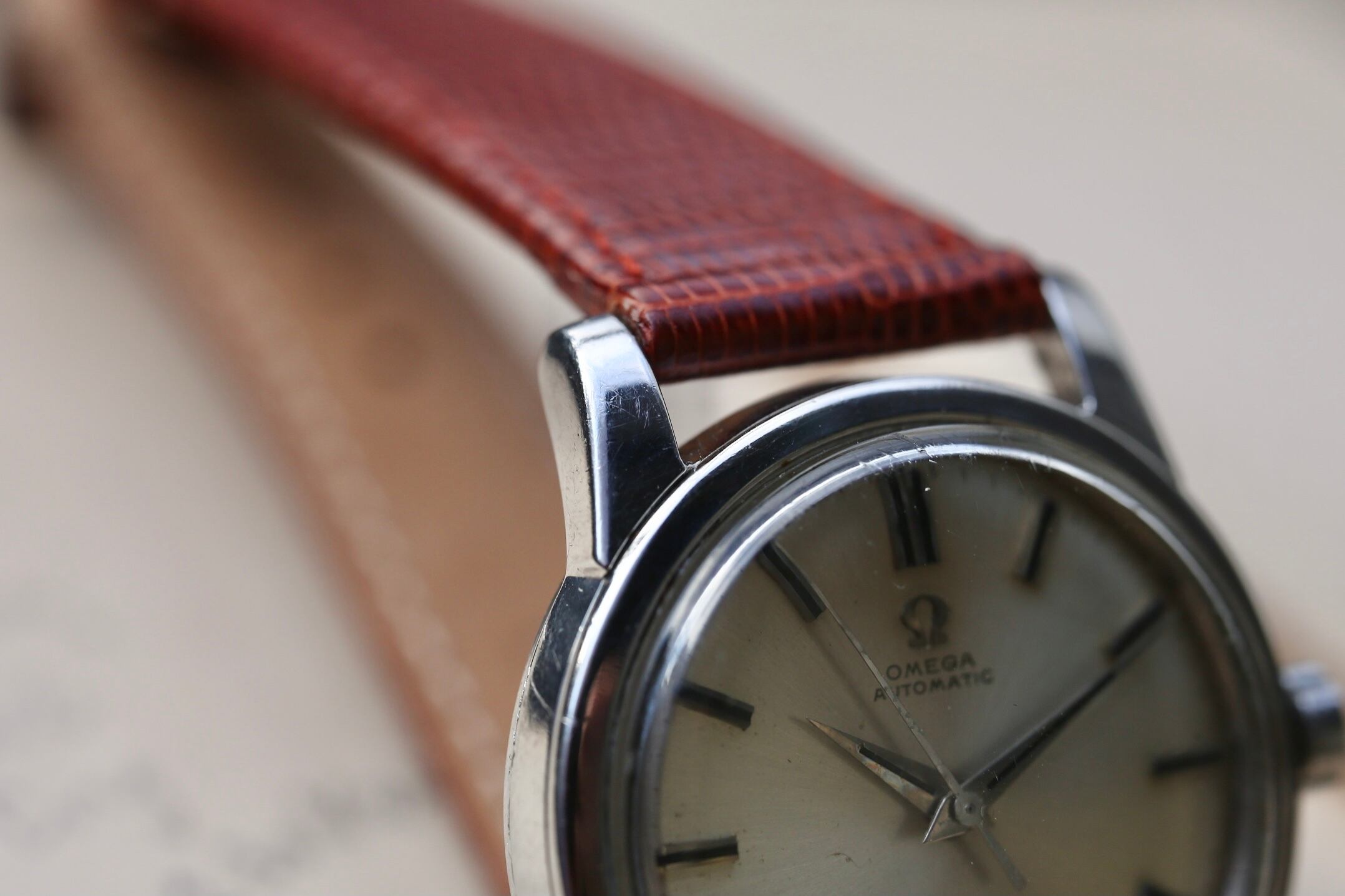 オメガ シーマスター 下がりS　自動巻き 腕時計 OMEGA】1950's オメガ シーマスター ノンデイト 下がりS 自動巻き