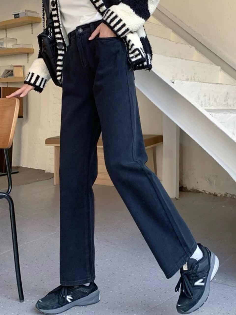 ハイウエストストレートジーンズ デニム シンプル オフィスコーデ 無地 カジュアル おしゃれ 大人可愛い 大きいサイズ 韓国 Ch4267 可愛い 大きいサイズ韓国レディースファッション通販 Chulachula チュラチュラ