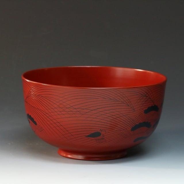 茶道具 木製 漆絵 朱塗 蓬莱蒔絵 菓子鉢 dby10800-s | こがん堂 大阪