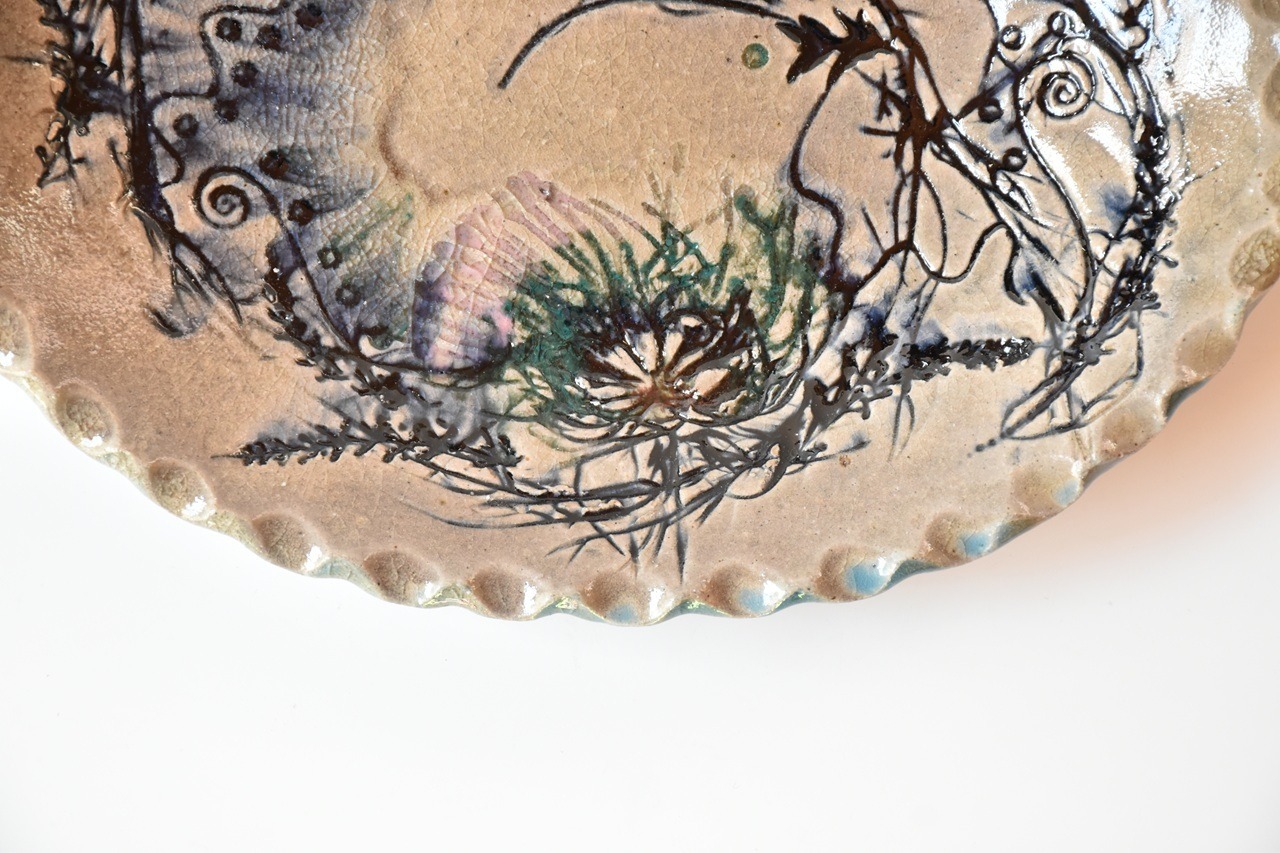 小代瑞穂窯 / 福田るい : ボタ ダ円皿 (大)