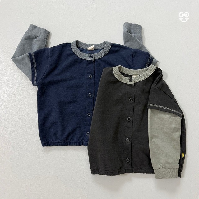 【取寄】gou｜layered cardigan｜レイヤードカーディガン｜XS-JL｜kids&jr｜26 autumn