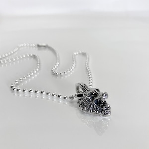 PENDANT [WOLF] with BLACK DIAMOND / ウルフペンダント・ブラックダイヤモンドアイズ