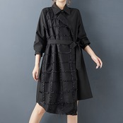 オーバーサイズ ベルト付 ロングシャツ 60034