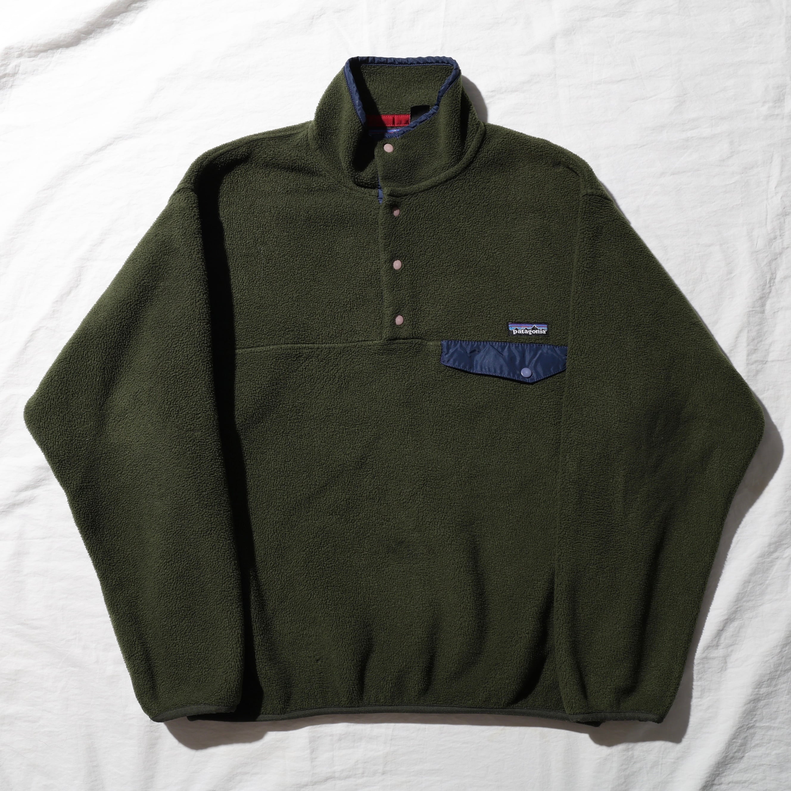 M 94年 オリーブグリーン Synchilla Snap-T Patagonia シンチラ