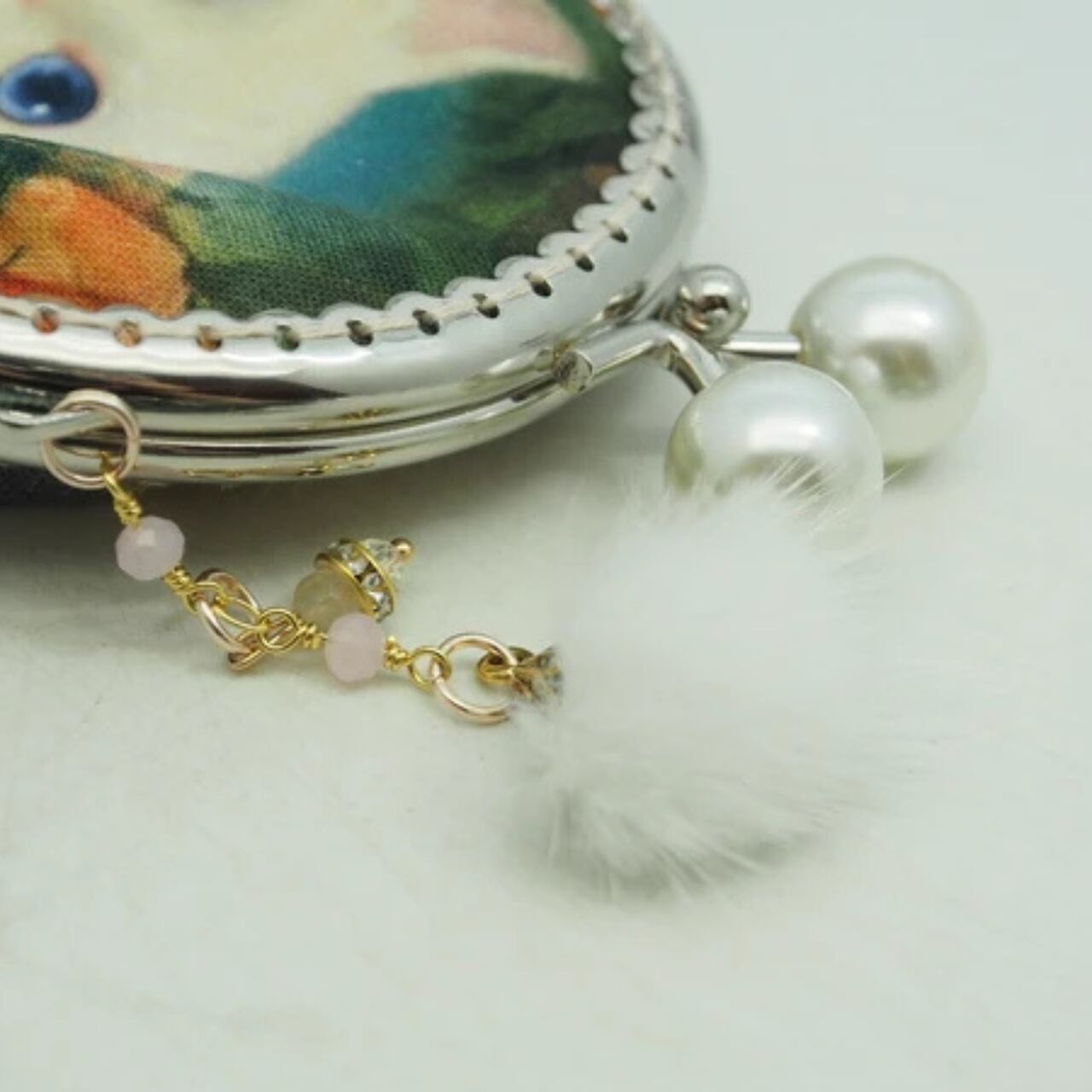 【ハンドメイド】がま口ポーチ・コインケース|ラグドール子猫(口金8.5センチ)