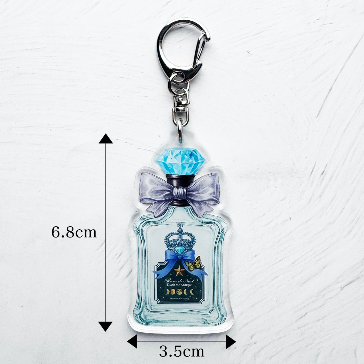 アンティークコラージュ香水瓶 ダイカットアクリルキーホルダー | LALA