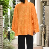 silk×rayon pattern china shirt