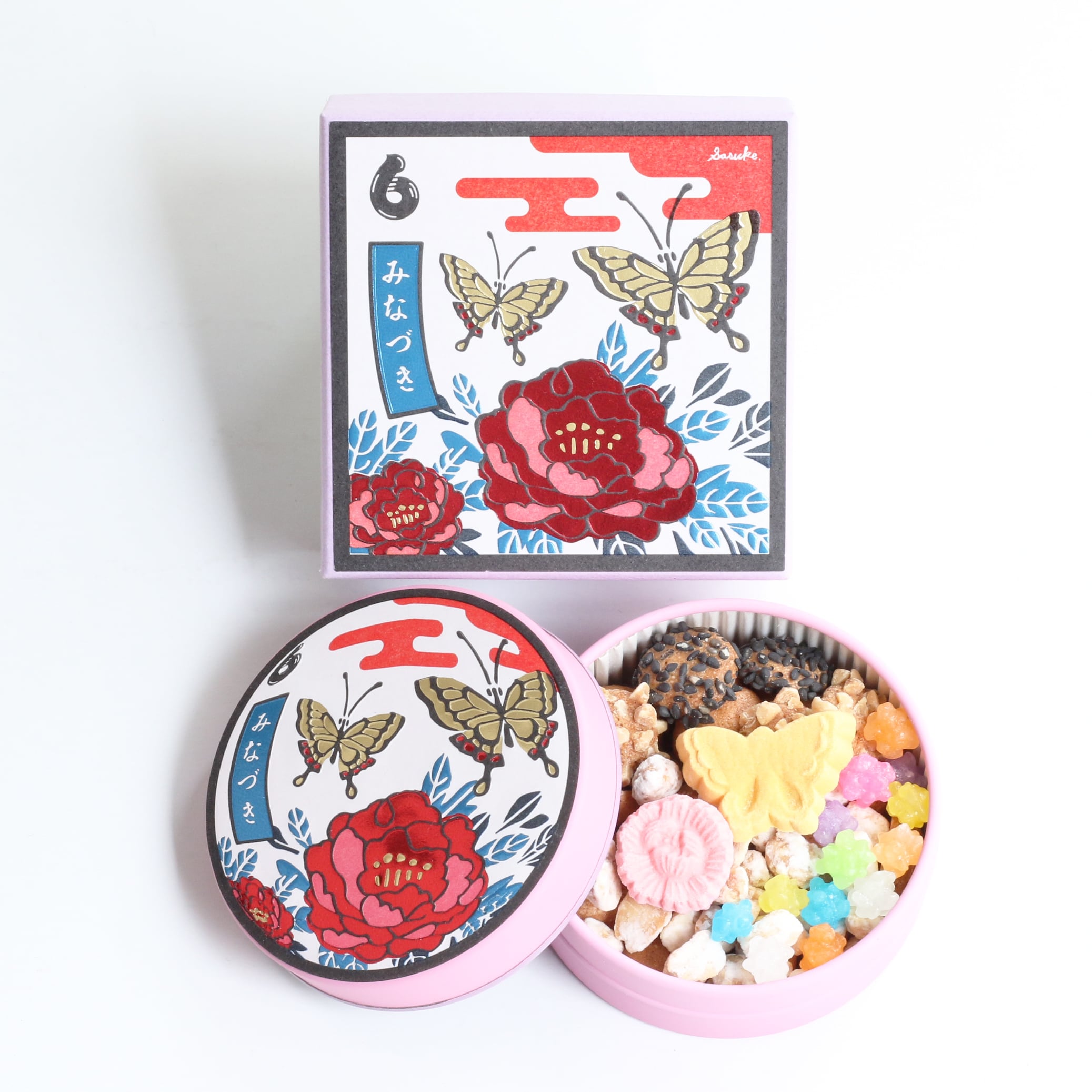 花あわせ】6月 牡丹に蝶の吹き寄せ菓子［クリックポスト対応