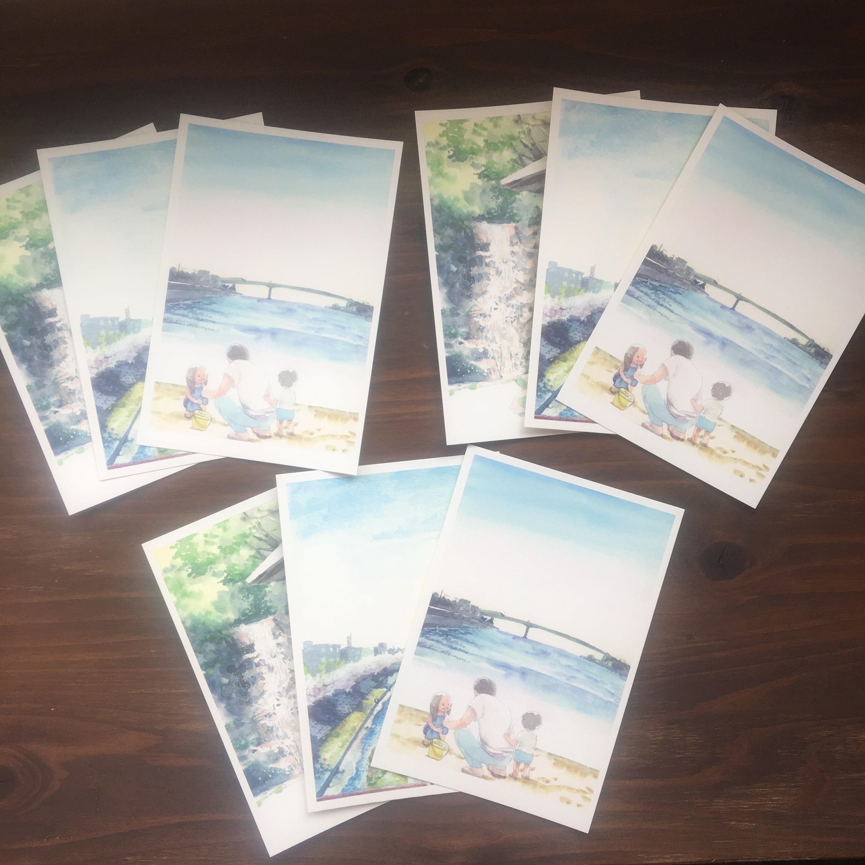 風文庫オリジナルポストカード~蘆屋川三景ー春夏(9枚セット)