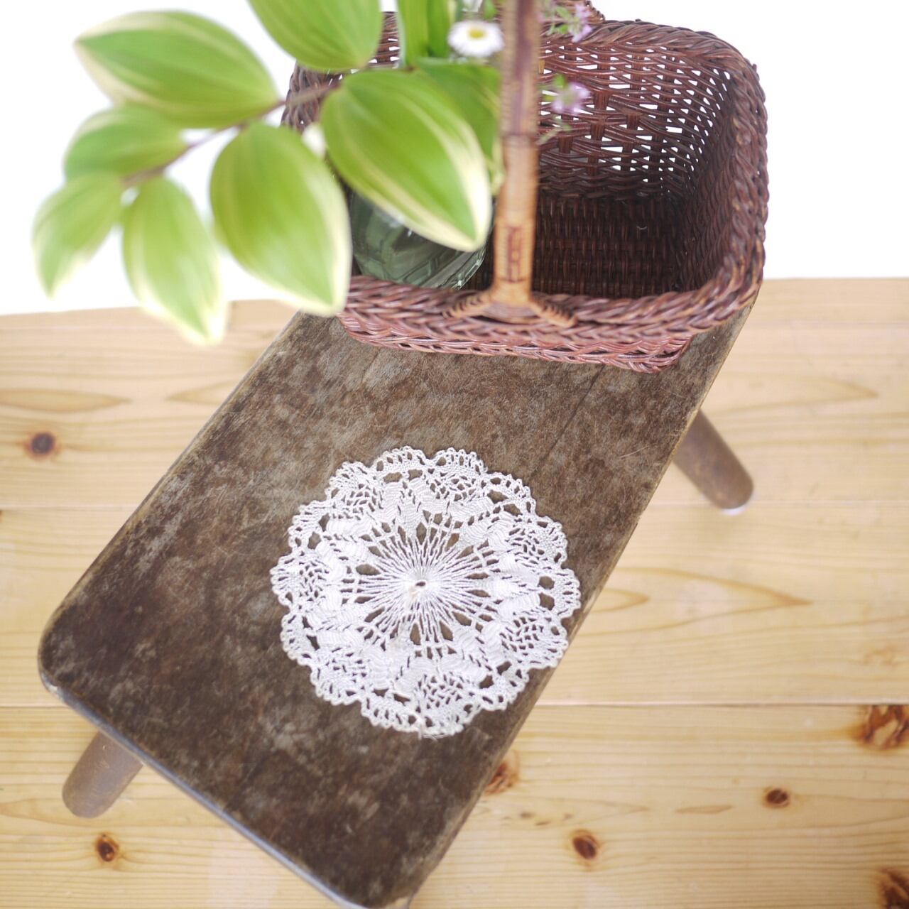 レース編みドイリー ベージュ ドイツ