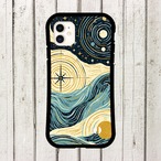受注生産 iPhoneケース 羅針盤と波のクラシック星図｜天体図風 STAR031A
