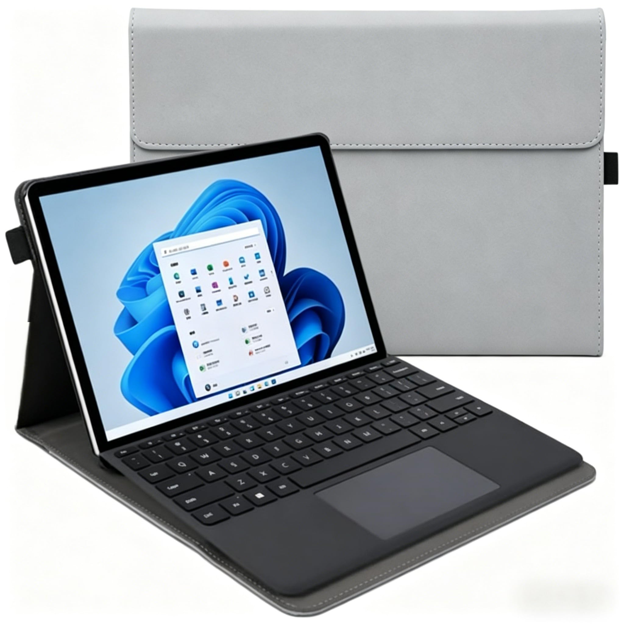 Surface Go 4/3/2/1 ケース 軽量 おしゃれ かわいい 耐衝撃 ペン収納可能 マイクロソフト サーフェス go 4 3 2 1 専用保護カバー 10.5インチ キーボード収納 スリム 半中空デザイン 放熱 スマートケース,ライトグレー