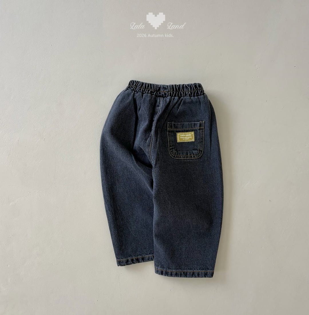 送料無料【予約】/ kids ワイドカーブドデニムパンツ /lalaland