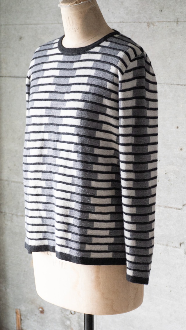 "KRIS CASSIA" 1990s Shadow block border knit