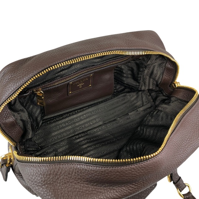 PRADA プラダ ショルダーバッグ ブラウン ロゴ レザー vintage ヴィンテージ オールド wddeyg