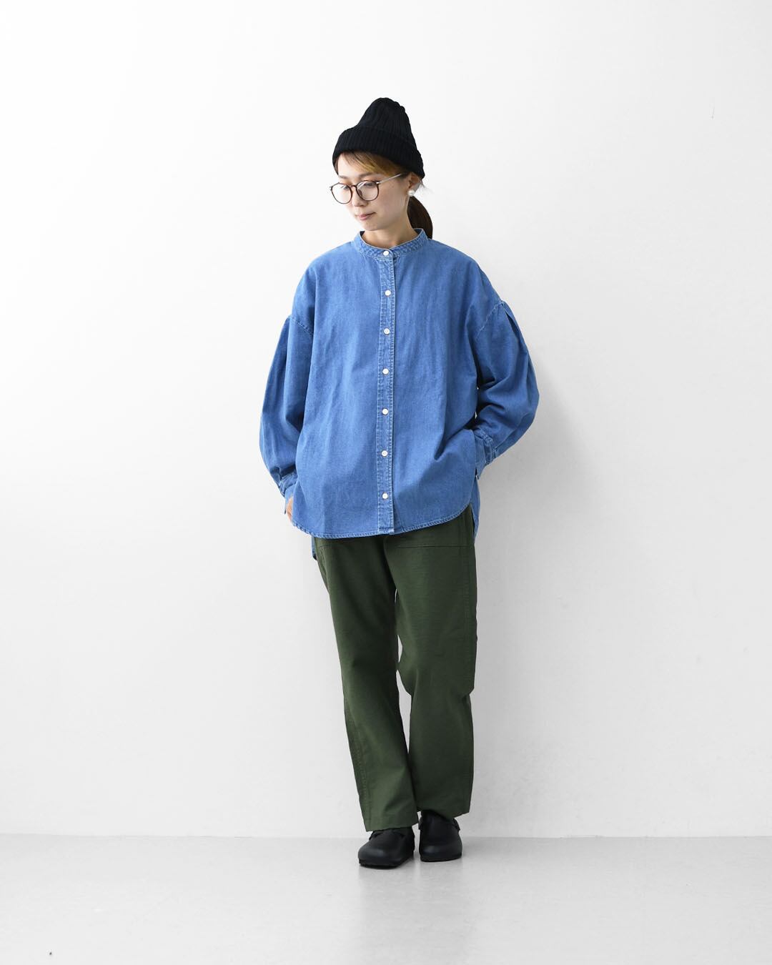 MidiUmi [ミディウミ] tuck sleeve denim shirt [3-739959] タック