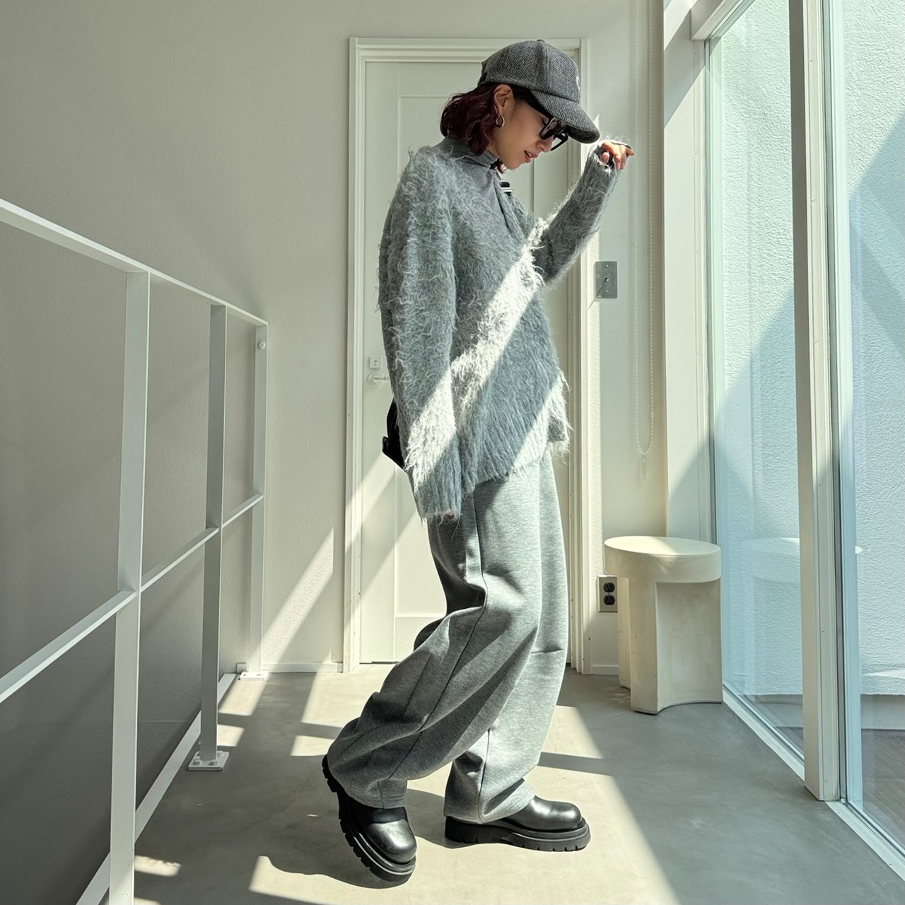 【受注予約：11月上旬入荷予定】シャギーオーバーニットCD/ライトグレー