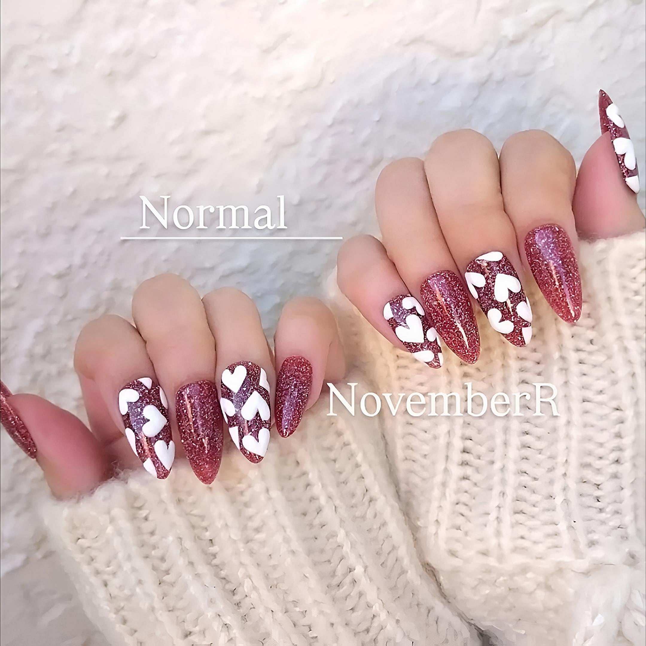 LA860☆フラッシュ×ぷっくりハートネイルチップ | NovemberR