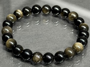 No.2584-2 ゴールデンオブシディアンブレスレット