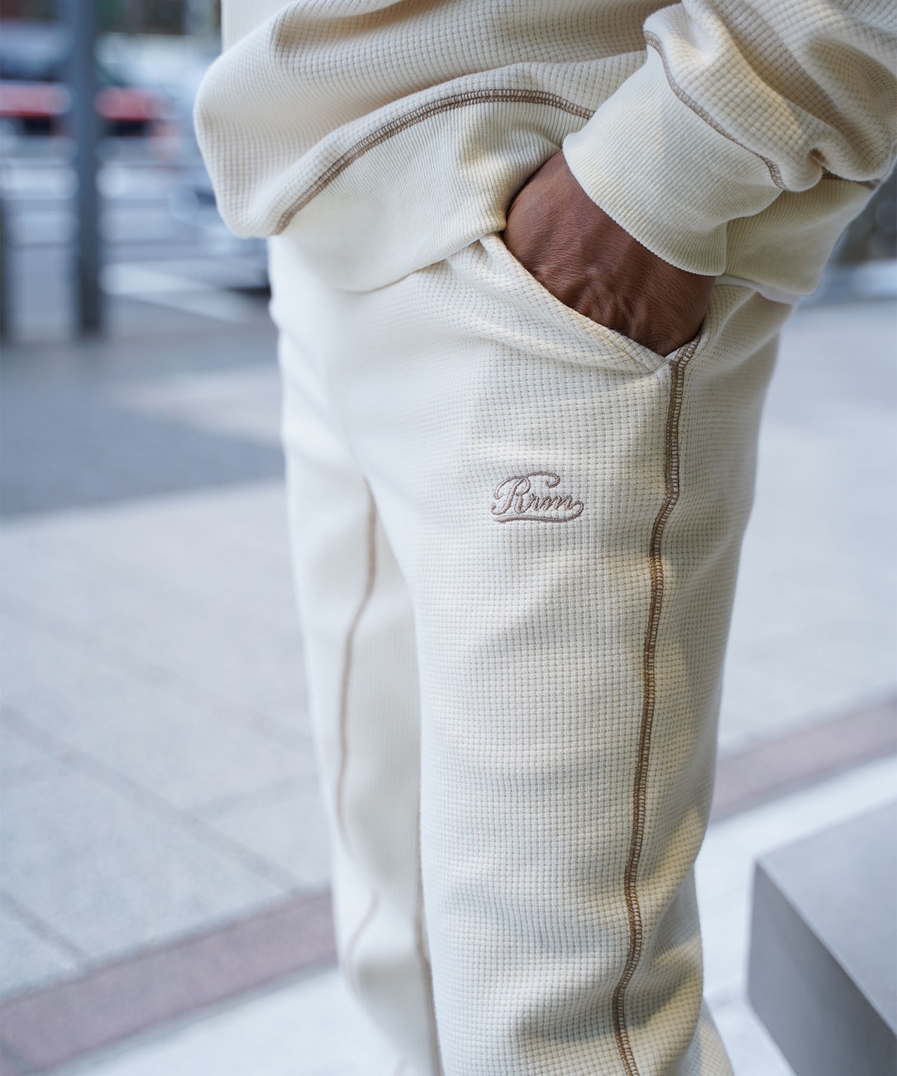 【#Re:room】HEAVY WAFFLE JOG PANTS［REP237］