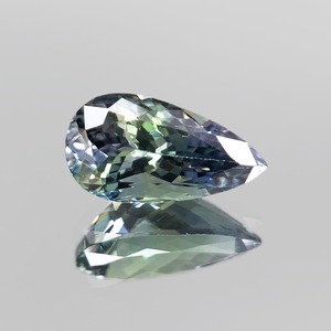 ◆ソ付 非加熱タンザナイト 3.117ct ルース ペアシェイプ バイカラー