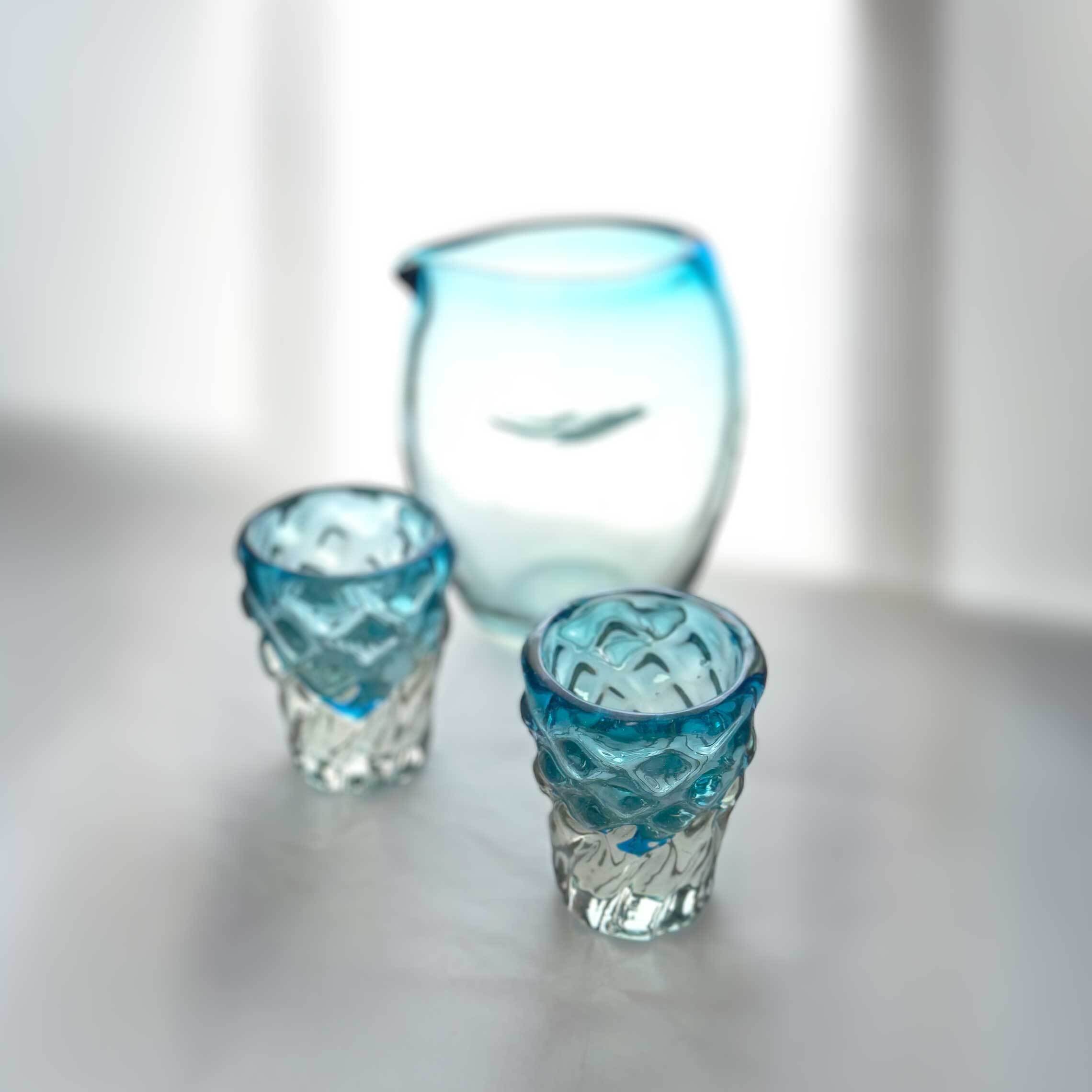 ガラス工房清天】みなもショット 水色 [琉球ガラス] | 【琉球ガラス