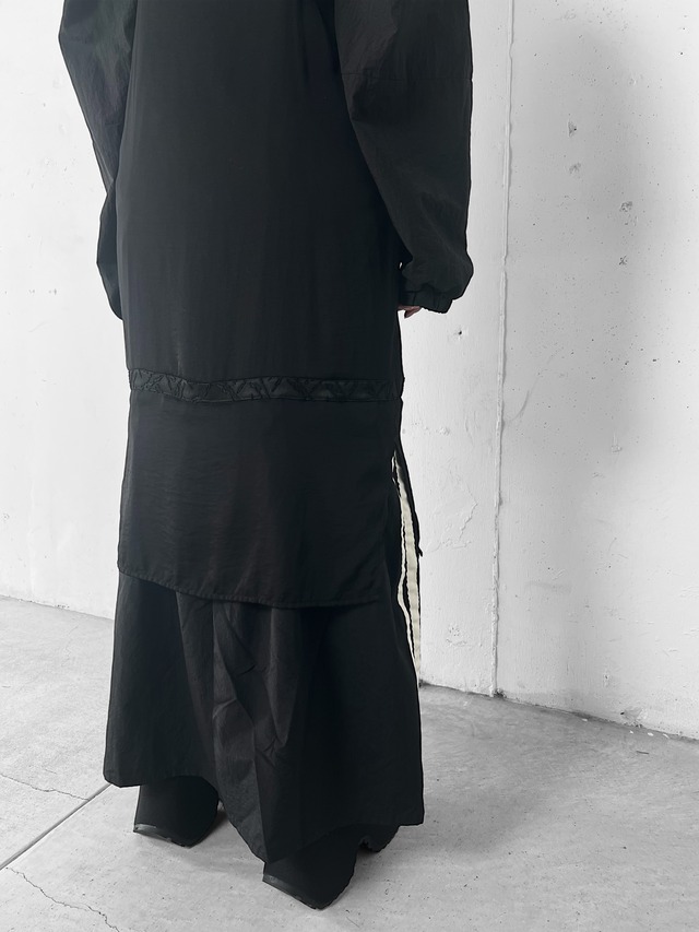 "再構築" Line Nylon switchover cami Maxi dress