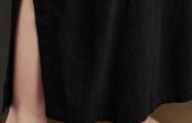 綿麻 Vネックゆったりロングワンピース