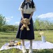 ✞ きれいめ☆リボンレーストップス カジュアルプリーツスカート ✞ゴスロリ SM ミリ 甘ロリ クラロリ 和ロリ エレガント 黒ロリ 姫ロリ 華ロリ BB-BB9024133