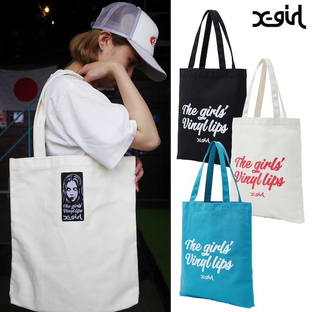 【X-girl】VINYL LIP FACE CANVAS TOTE BAG【エックスガール】