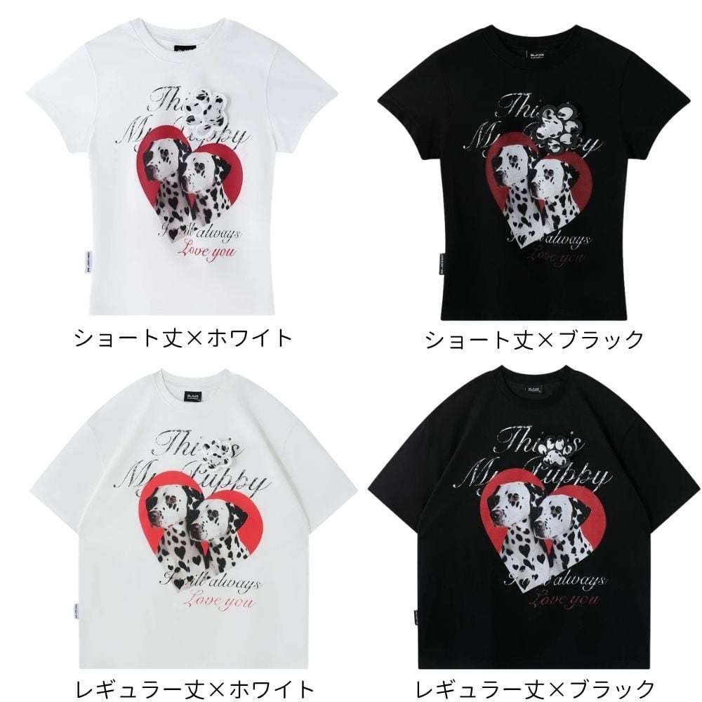 ダルメシアンの立体肉球ワッペンTシャツ E00671 | EMMA GRAND