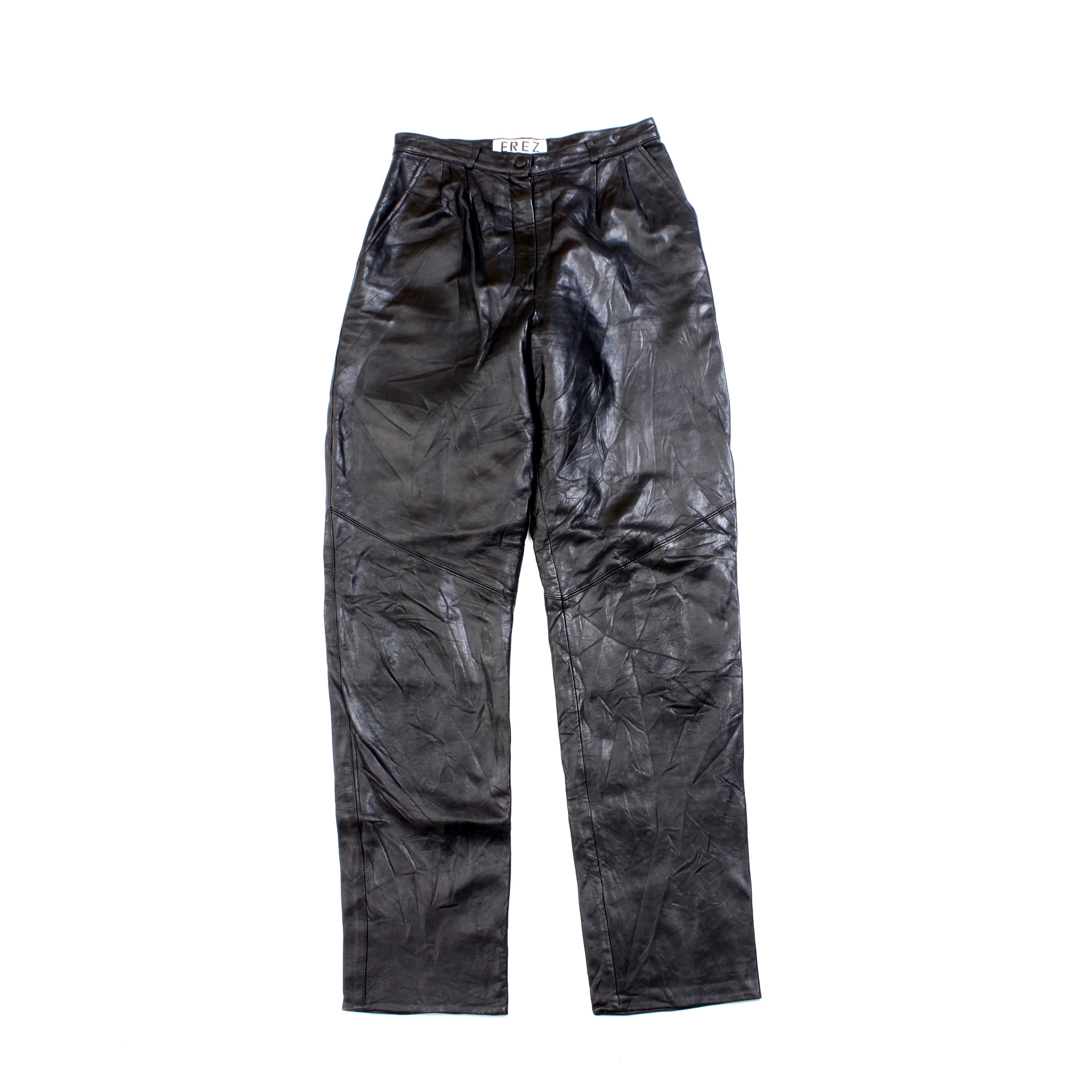 0165. 1980's Leather pants 80s 80年代 レザー レザーパンツ black 黒