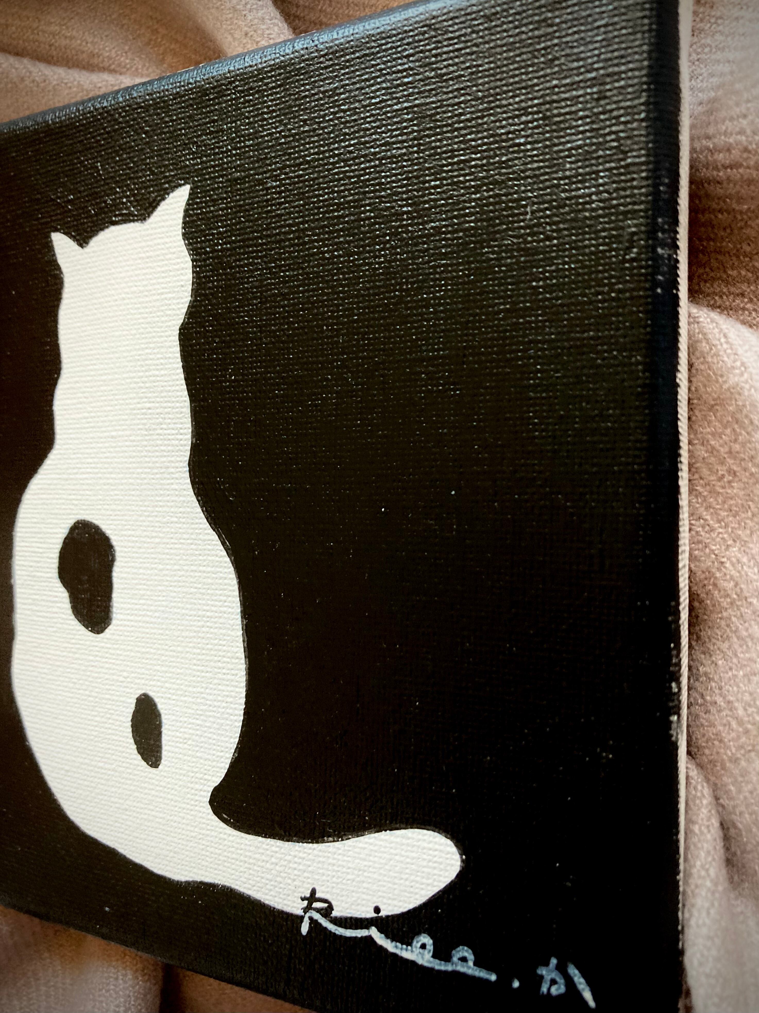 BUCHI／原画 キャンバス 絵 絵画 アート イラスト 猫 | Riee .か