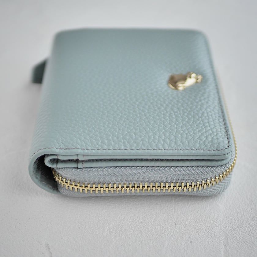 チンチラモチーフ 二つ折り財布 ブルーグレー | チンチラ雑貨MarkCrown
