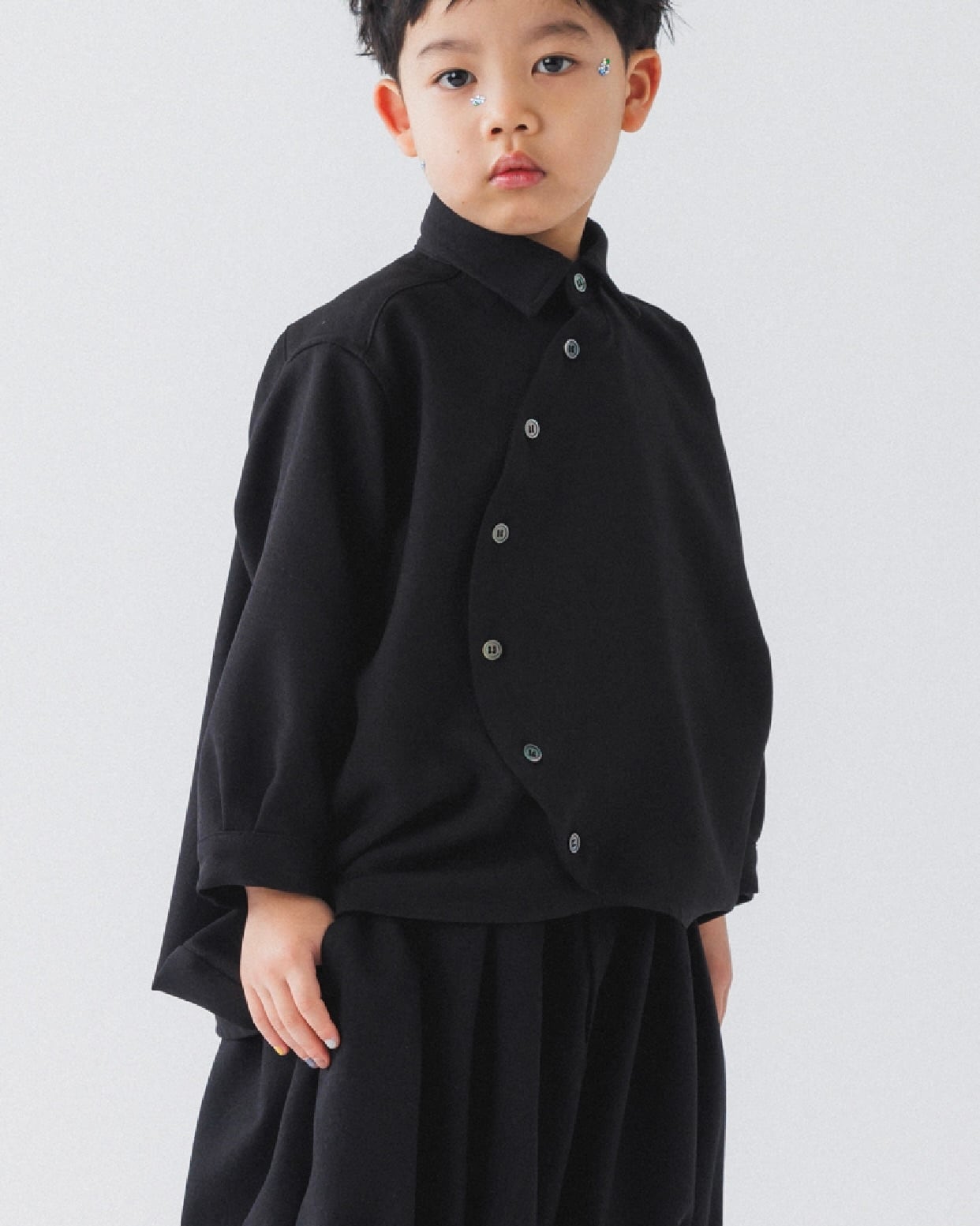 【 nunuforme 26AW 】 サークルシャツ / 06-nf26-545-029 / Black / KIDS