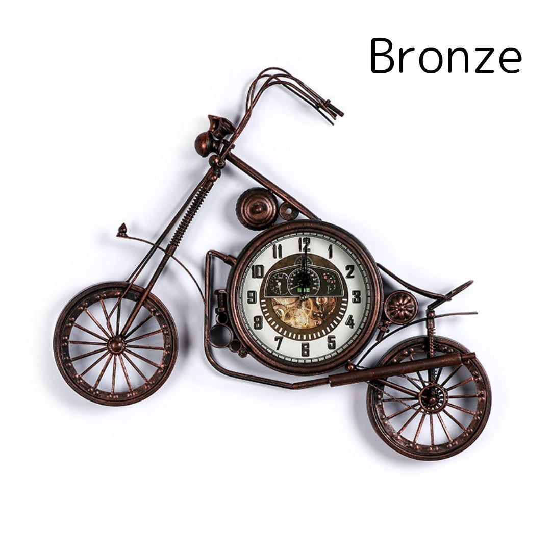 壁掛け時計 自転車型 ヴィンテージ調 アナログ ウォールクロック