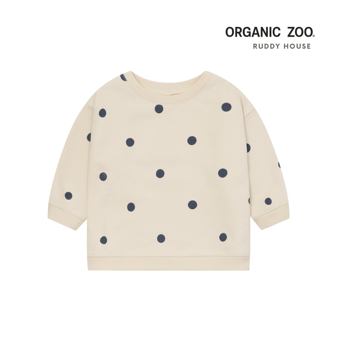 【送料無料】organic zoo / Fog Blue Dots Sweatshirt GOTS