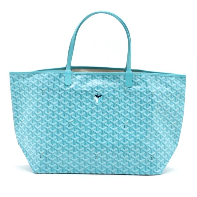 Rare ◇ GOYARD Saint-Louis GM Tote Bag, Herringbone Print, Turquoise Blue, Men's, Women's, Unisex