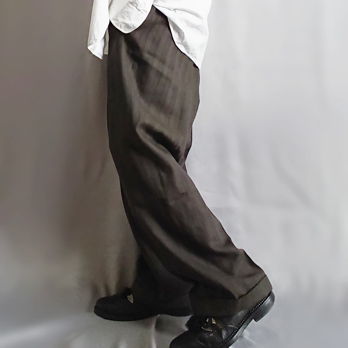 Bisione イタリア製 ワイドストライプスラックス　52 Bisione- ITALY MADE SLACKS PT BROWN | eeff.