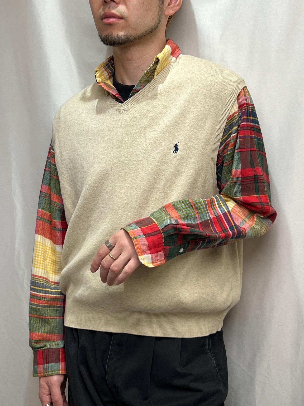 90s〜 Ralph Lauren ピマコットン ニットベスト XL