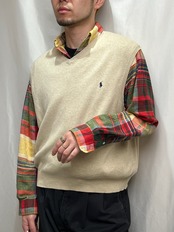90s〜 Ralph Lauren ピマコットン ニットベスト XL