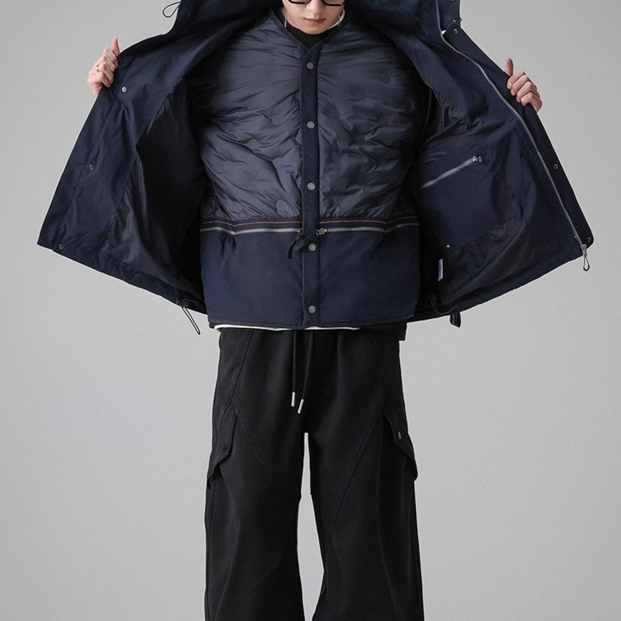 Zip-up Hip-length Padded Jacket ◇2color H0995