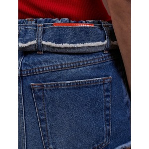 MERYLL ROGGE  DENIM PANT WITH WAISTPIECE & BELT  BLUE