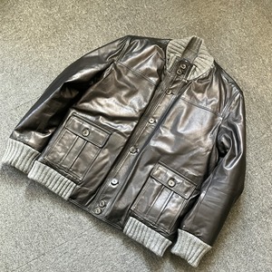LUIGI BORRELLI LEATHER BLOUSON《52》