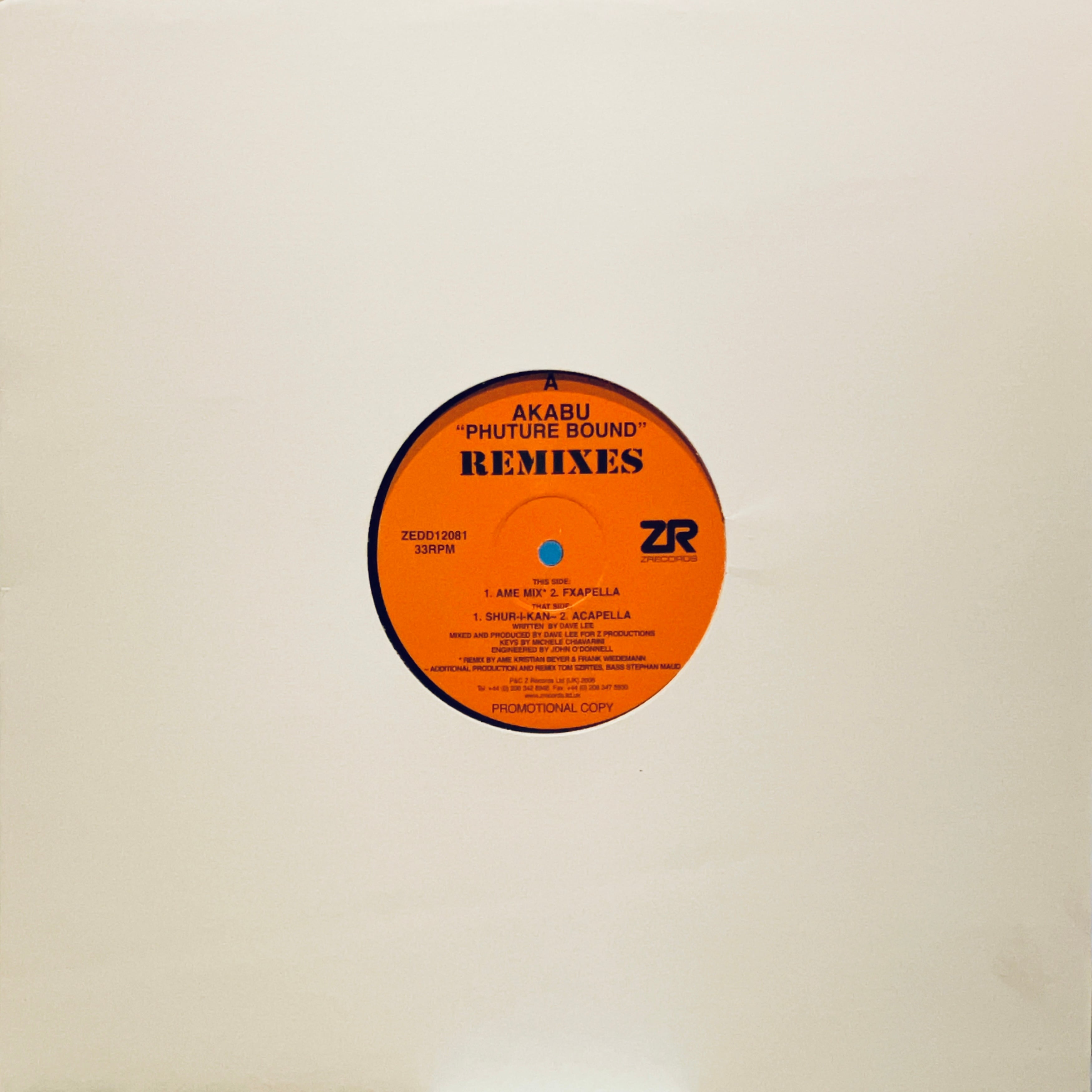 12”/ Ame Remix】Akabu / Phuture Bound Remixes (Z Records